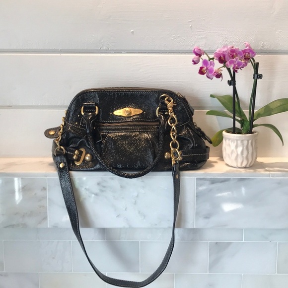 Elliot Lucca Black Patent Leather Bag Preloved - Picture 3 of 8